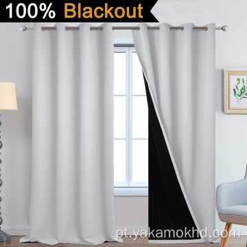 Cortinas escuras 100% cinza claro com 108 polegadas de comprimento
